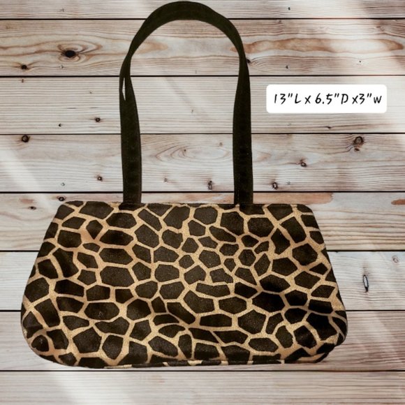 Giraffe Print Purse Handbag Shoulder Bag - Picture 1 of 5